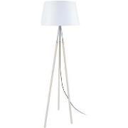 Lampadaires Tosel Lampadaire trépied bois naturel et blanc