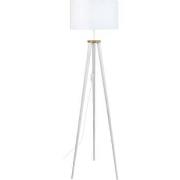 Lampadaires Tosel Lampadaire trépied bois naturel et blanc