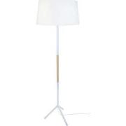 Lampadaires Tosel Lampadaire droit bois naturel et blanc