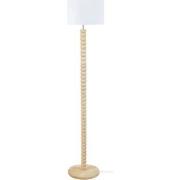 Lampadaires Tosel Lampadaire droit bois naturel et blanc