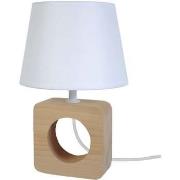Lampes de bureau Tosel Lampe de chevet carré bois naturel et blanc