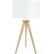 Lampes de bureau Tosel Lampe de chevet trépied bois naturel et blanc