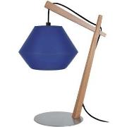 Lampes de bureau Tosel Lampe de chevet arqué bois naturel et bleu