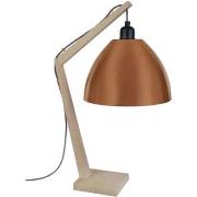 Lampes de bureau Tosel Lampe de chevet arqué bois naturel et cuivre