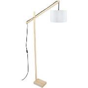 Lampadaires Tosel lampadaire liseuse articulé bois naturel et écru