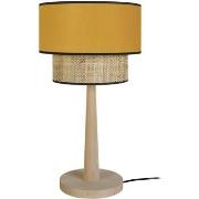 Lampes de bureau Tosel Lampe a poser droit bois naturel et jaune