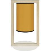 Lampes de bureau Tosel Lampe de chevet colonne bois naturel et jaune