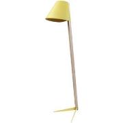 Lampadaires Tosel lampadaire liseuse colonne bois naturel et jaune