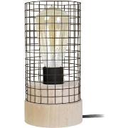 Lampes de bureau Tosel Lampe de chevet cylindrique bois naturel et mar...