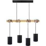 Lustres, suspensions et plafonniers Tosel Lustre bar bois naturel et n...