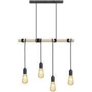 Lustres, suspensions et plafonniers Tosel Lustre bar bois naturel et n...