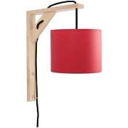 Appliques Tosel Applique carré bois naturel et rouge