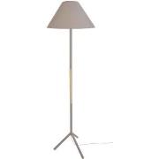 Lampadaires Tosel Lampadaire droit bois naturel et taupe