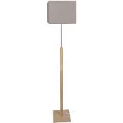 Lampadaires Tosel Lampadaire droit bois naturel et taupe