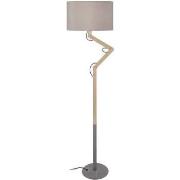 Lampadaires Tosel Lampadaire articulé bois naturel et taupe