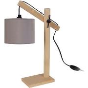 Lampes de bureau Tosel Lampe de bureau articulé bois naturel et taupe