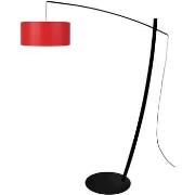 Lampadaires Tosel Lampadaire arqué métal noir et rouge