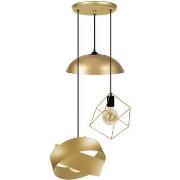 Lustres, suspensions et plafonniers Tosel Lustre grappe métal or