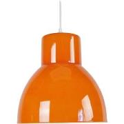 Lustres, suspensions et plafonniers Tosel Suspension dôme verre orange