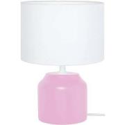 Lampes de bureau Tosel Lampe de chevet cylindrique bois rose et blanc