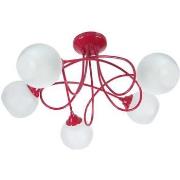 Lustres, suspensions et plafonniers Tosel Lustre multi bras métal roug...