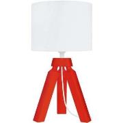 Lampes de bureau Tosel Lampe de chevet trépied bois rouge et blanc