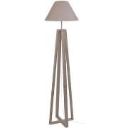 Lampadaires Tosel Lampadaire colonne bois taupe