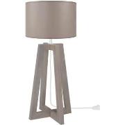 Lampes de bureau Tosel Lampe de chevet colonne bois taupe