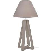 Lampes de bureau Tosel Lampe de chevet colonne bois taupe