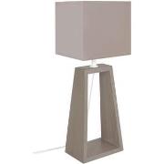 Lampes de bureau Tosel Lampe de chevet colonne bois taupe