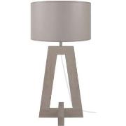 Lampes de bureau Tosel Lampe a poser colonne bois taupe