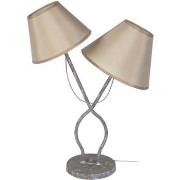 Lampes de bureau Tosel Lampe de chevet double cylindrique métal taupe ...