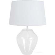 Lampes de bureau Tosel Lampe a poser vase verre transparent et blanc