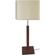 Lampes de bureau Tosel Lampe de chevet droit bois wangué et crème