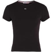 T-shirt Tommy Jeans T shirt moulant femme Ref 58879 BDS Noir