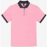 T-shirt Le Temps des Cerises Polo novil en jacquard rose