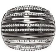 Bijoux Orusbijoux Bague Striée Multi-anneaux Noire