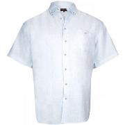 Chemise Doublissimo chemisette en lin monte carlo bleu