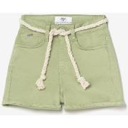 Short enfant Le Temps des Cerises Short tiko taille haute vert amande