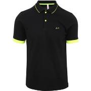 T-shirt Sun68 Polo Petites Rayures Noir