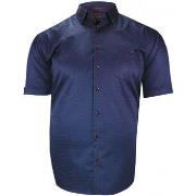 Chemise Doublissimo chemisette forte taille motifs a pois feste bleu