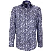 Chemise Emporio Balzani chemise cintree tissu imprime cashmo bleu