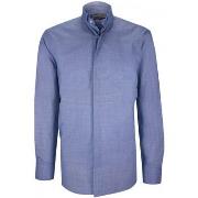 Chemise Emporio Balzani chemise mode col cousu mao a motifs milo bleu