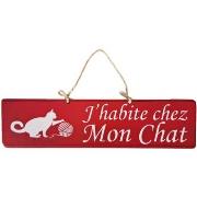 Tableaux, toiles Qualiart Plaque décorative en bois rouge - J'habite c...