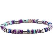 Bracelets Sixtystones Bracelet Perles Heishi Jaspe Pourpre -Small-16cm