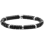 Bracelets Sixtystones Bracelet Perles Heishi En Agate Noire-Large-20cm