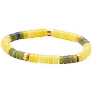 Bracelets Sixtystones Bracelet Perles Heishi En Jaspe Jaune -enfant-12...