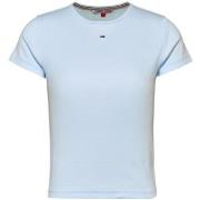 T-shirt Tommy Jeans T shirt moulant femme Ref 59357 Bleu