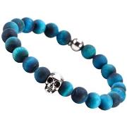 Bracelets Sixtystones Bracelet Boules Oeil de Tigre Bleu-Medium-18cm