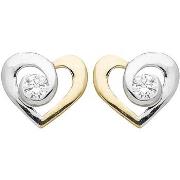 Boucles oreilles Brillaxis Boucles d'oreilles bicolore coeur